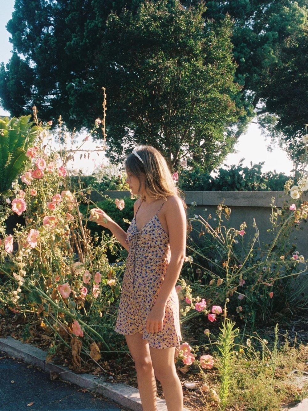 Zara Yellow Mini Dress with Purple Floral Print